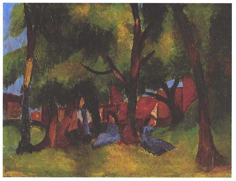 August Macke Children und sunny trees